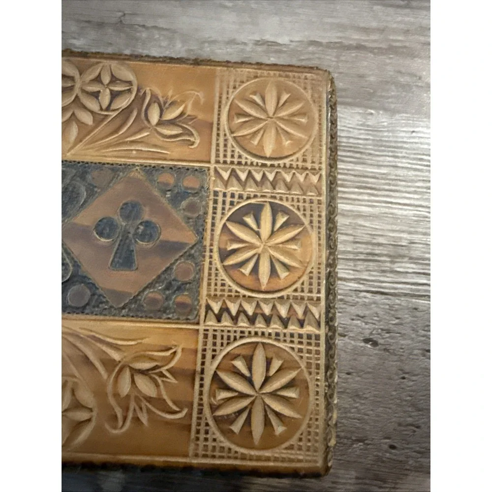 Ornate Polish Hand-Carved Wooden Jewelry/Trinket Box Gorgeous Gift Keepsake